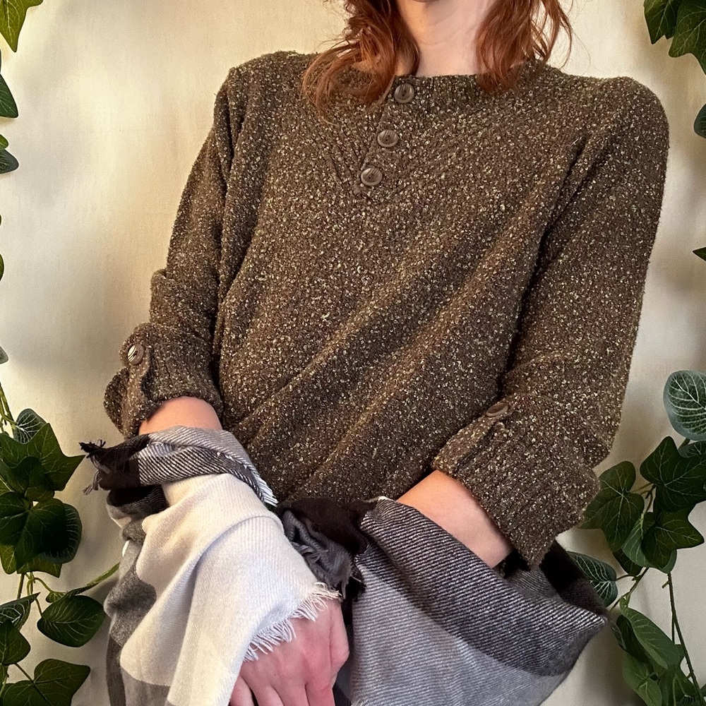 Christopher & Banks green M knit sweater